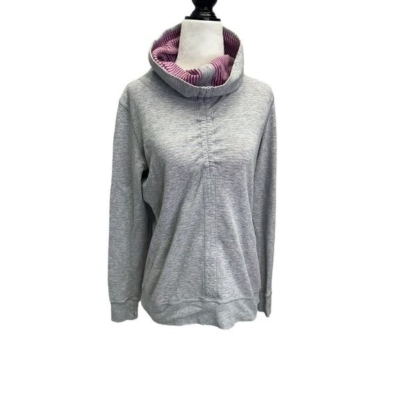 Lululemon In a Cinch Long Sleeve Grey Reversible Pullover Top Size S - Picture 4 of 12